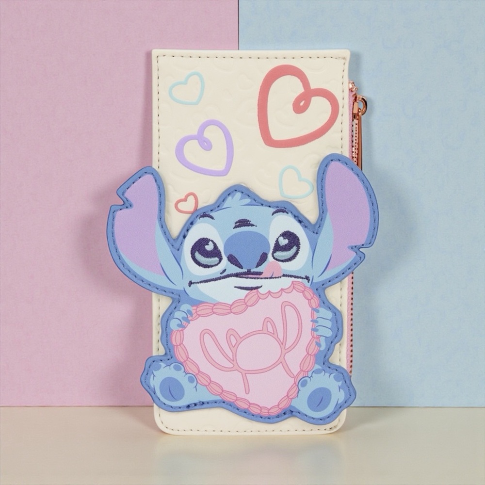 Loungefly Disney Heart Stitch Card Holder Wallet NWT